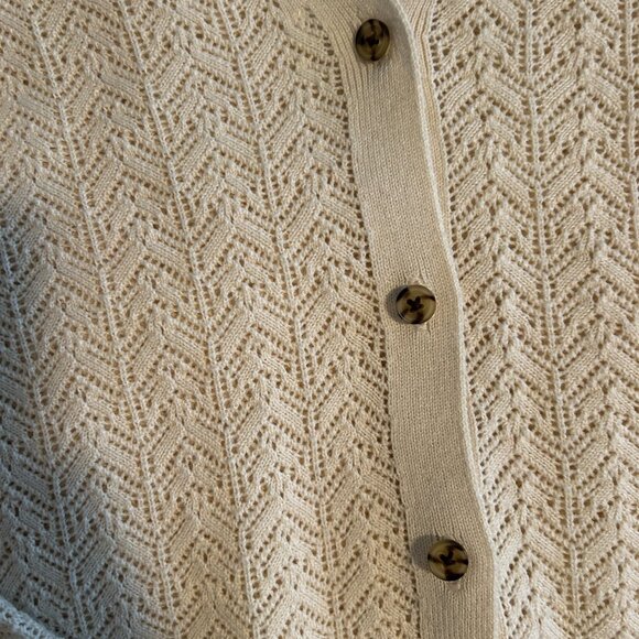 Gap Pointelle Cotton Cardigan (Size S) - Picture 3 of 6
